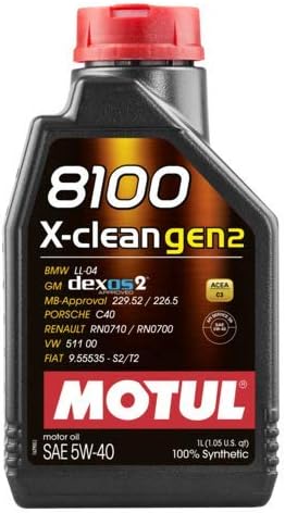 8100 X-clean Gen2 5W-40 Full Synthetic Motor Oil with Advanced Low SAPS Formula – ACEA C3 Approved for BMW, Mercedes-Benz, Opel & Renault Applications – 1 Liter