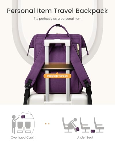 Image of LOVEVOOK Laptop Backpack for Women Men with Large Cup Holder,15.6inch Waterproof Computer Laptop Bag TSA Approved Travel Backpack,Professional Work College Nurse Teacher Backpack Gift Purse,Mint Green