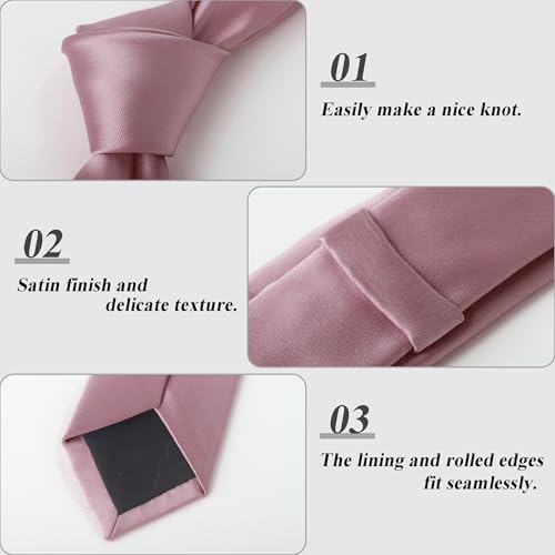Image of Landisun Black Tie Men Women Solid Skinny Ties Slim Ties Satin Tie