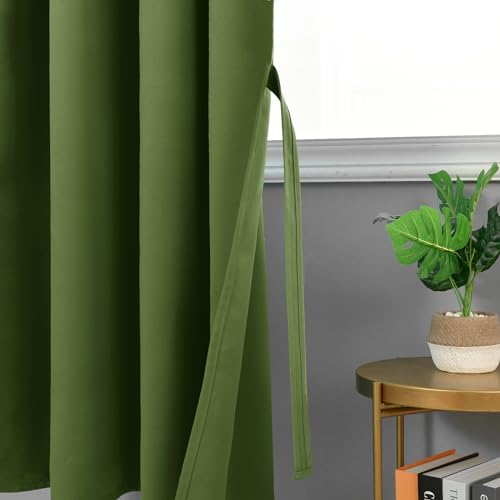 JIUZHEN Curtains with Ruffle Tape, Blackout Curtains, Opaque Curtains, Living Room Curtains, Bedroom, Thermal Curtain - Image 3