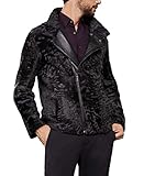 Men's Genuine Persian Lamb Fur Coat Karakul Winter Jacket (M)