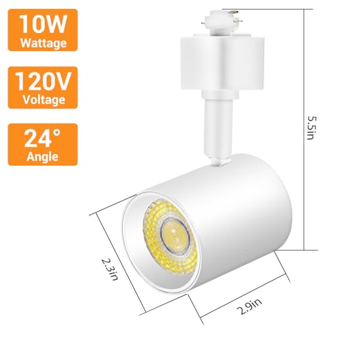 TuyuBEE Remote Control LED Track Lighting Heads H Type Track Light Heads Dimmable, 2000K to 6000K Adjustable Ceiling Spotlight for H Track Lighting Rails, CRI90+ 24° 10W 800lm, White (8 Pack)