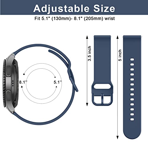 3 Pack Bands For Samsung Gear S3 Frontier/Classic Bands For Women Men, 22Mm Soft Tpu Sport Strap Replacement Band For Samsung Gear S3 Frontier/Gear S3 Classic Smartwatch(Black+Navy Blue+Gray) #TOP3
