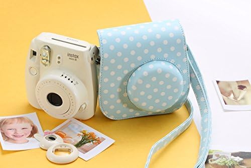 Katia Camera Case for Fujifilm Instax Mini 9 Instant Camera - Cobalt Blue, Also for Fujifilm INSTAX Mini 8 Instant Camera (Blue Dots), with a Film Pocket