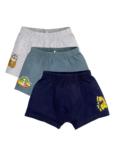 Image of KiddoPanti Boys Boxer Shorts Pack of 3 | Soft Cotton-Lycra Blend | Comfortable Fit with Bio Wash for All-Day Comfort | Kids Briefs