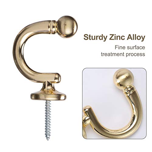 image for Round Head Curtain Hooks,Wall Mounted Tieback Tassel Holder,Window Dra