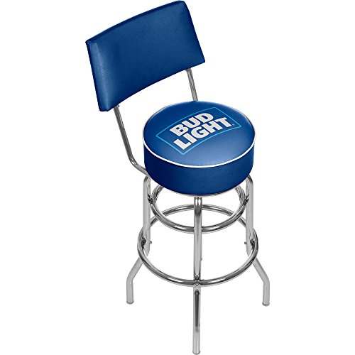 Bud Light Padded Swivel Bar Stool with Back