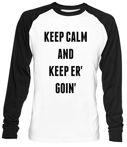 Fatto in EU Luxogo Keep Calm And Keep Er Goin PRO Gamer Unisex Bianca da Baseball Maglietta Uomo Donna Baseball T-Shirt