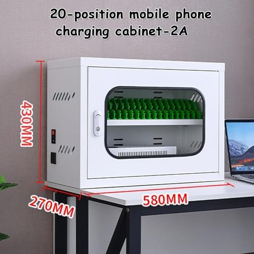 Rechargeable Mobile Phone Storage Locker with 12/20/30/40/50/60 Slots, USB Charging Stations on Wheels, Secure Cell Phone Charging Cart for Schools, Offices & Events