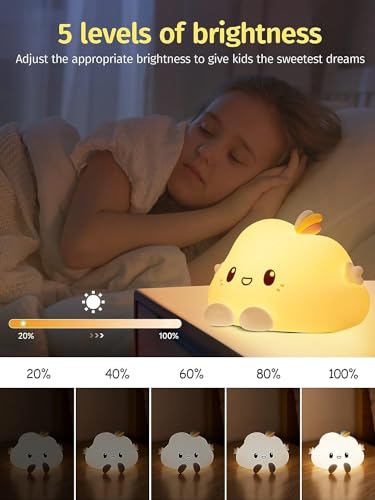 Image of Night Lamp For Bedroom, Cute Lamp, Kids, Birthday Gift, Valentine Gift Girlfriend, Rechargeable, Bpa-Free - Silicone Cloud (Cloud Lampled, White)