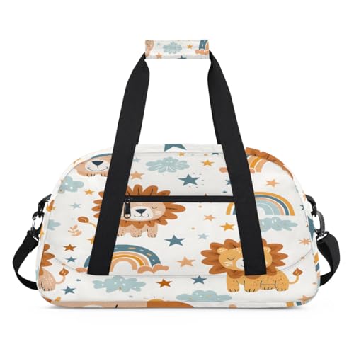 Lion Kids Duffle Bag, Overnight Weekender Bag Travel Duffle Bag Carry-On Tote for Swim Sport Gym Bag for Boys Girls