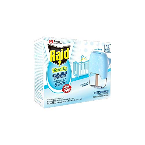 Raid Repelente Eletrico Líquido Family, 45 Noites, 1 Aparelho e 1 Refil de 32,9ml Raid Repelente Eletrico Líquido Family, 45 Noites, 1 Aparelho e 1 Refil de 32,9ml