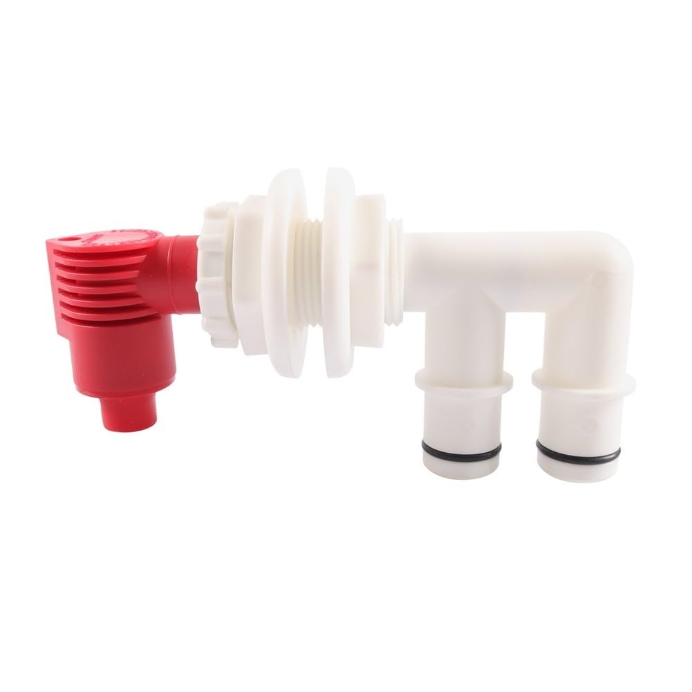 Marine Livewell - Kit de válvula de drenaje aireador con construcción ABS y manguera de PVC para sistema de oxigenación de barcos de pesca, color blanco A