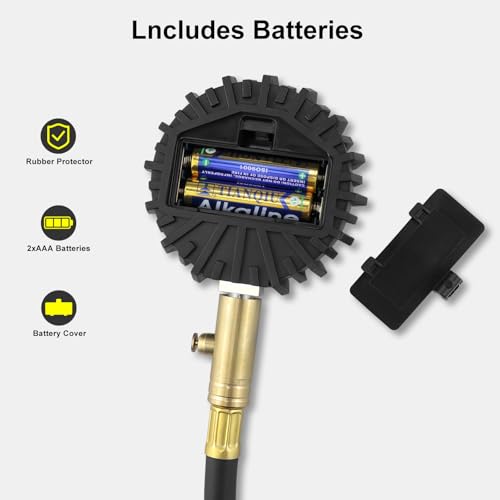 ATsafepro Digital Tyre Pressure Gauge 200 PSI/14 Bar - ANSI B40.1 Certified, Tyre Gauge Colour LCD, Backlit for Car, Moto, SUV, Truck - Image 5