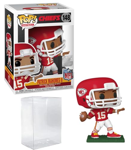 Patrick Mahomes II #148 Funko POP! Football Kansas City Chiefs Figurine Bundle with HOFSM Protector Case