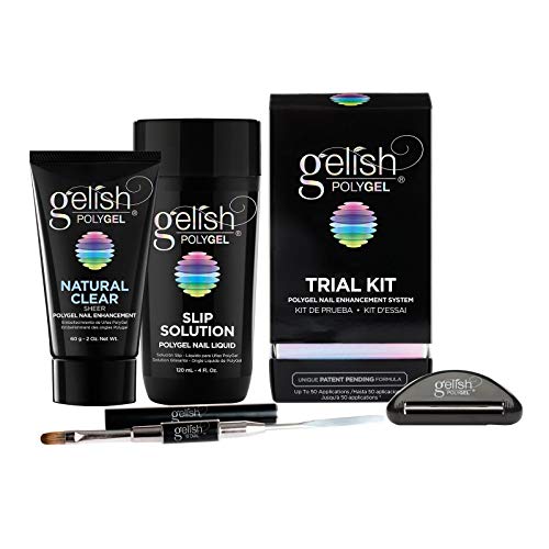 Gelish PolyGel Trial Kit, Includes: Natural Clear 2oz, 4oz Slip Solution, Multi-Purpose Tool, Tube Key