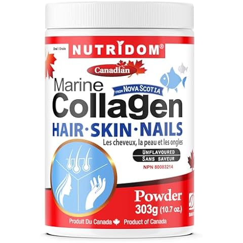 Nutridom Hydrolyzed Marine Collagen Peptides Powder, Wild-Caught from Nova-Scotia, Supports Hair, Skin & Nails, Non-GMO, Free of Gluten, Soy & Dairy (303 g) Cover