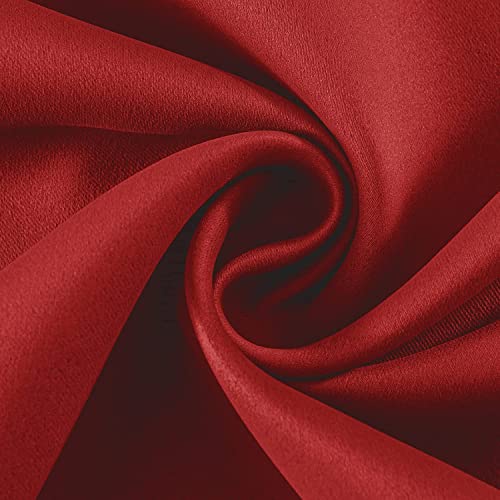 Image of Joydeco Blackout Curtains 72 Inch Length 2 Panels Set, Thermal Insulated Long Curtains& Drapes 2 Burg, Room Darkening Grommet Drapes for Living Room Bedroom Window (W52 x L72 Inch, Red)