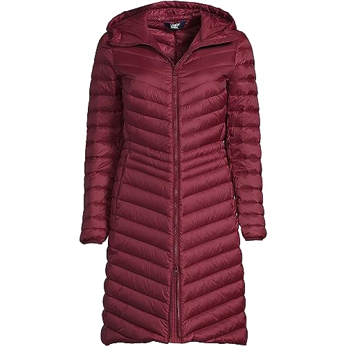 Lands' End Womens Packable Chevron Wanderweight Down Coat Rich Burgundy Regular X-Large3