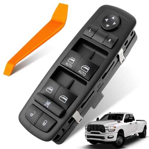 Dacall Power Window Switch Fit for 2009 2010 2011 2012 Dodge Ram 1500 2500 3500 Truck Quad Cab/Crew Cab Front Left Driver Side Door & Windows Control Replaces 4602863AD 4602863AB 4602863AC
