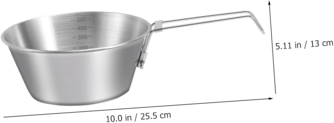 YARNOW 9pcs Camping Utensils Mix Serve Folding Handle Steel Bowl Stainless Steel Mixing Bowl