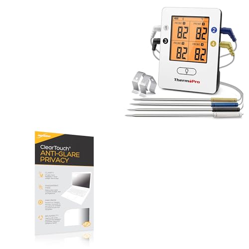 BoxWave Screen Protector Compatible with ThermoPro TP25 - ClearTouch Anti-Glare Privacy (2-Pack), Privacy Screen Protector Flexible Film Anti-Glare