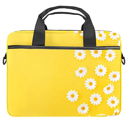 Sacoche ordinateur 13-14 pouces motif marguerites jaune