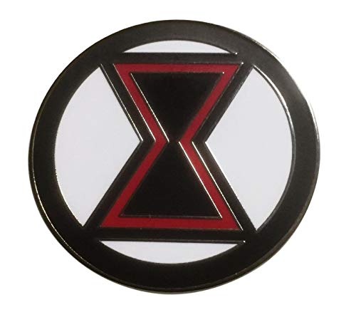 Black Widow Logo 1.5 Inch Diameter Metal Enamel Costume Pin