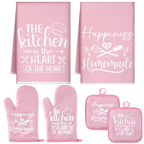 Kitchen Towels Pot Holders Oven Mitts Set
