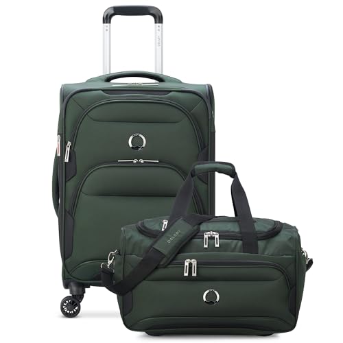 Image of DELSEY PARIS Sky Max 2.0 Softside Expandable Luggage with Spinner Wheels, Green, 2-Piece Set (21 /Duffle)