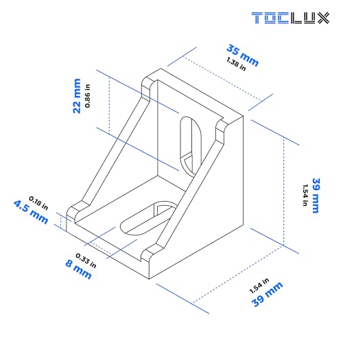 Image of 20 Sets Black 4040 Aluminum Extrusion Connector Kit - 20pcs Corner Brackets, 40pcs M6 Spring T-Nuts & Hex Screws, 2 Hex Wrench - for 8mm T Slot Extruded Aluminum Accessories Hardware