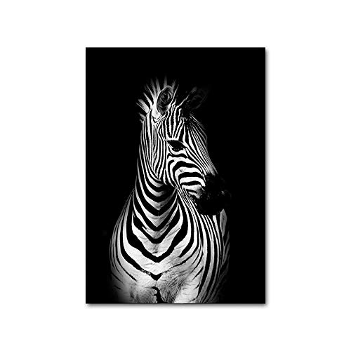 ZJMI Cuadro En Lienzo,Blanco Y Negro Avatar Imagen Abstracta De Guepardo Animal Cebra Póster Lienzo Impresión Nórdicos Pintura Mural Sala De Estar Moderna Decoración,20×30Cm Sin Marco