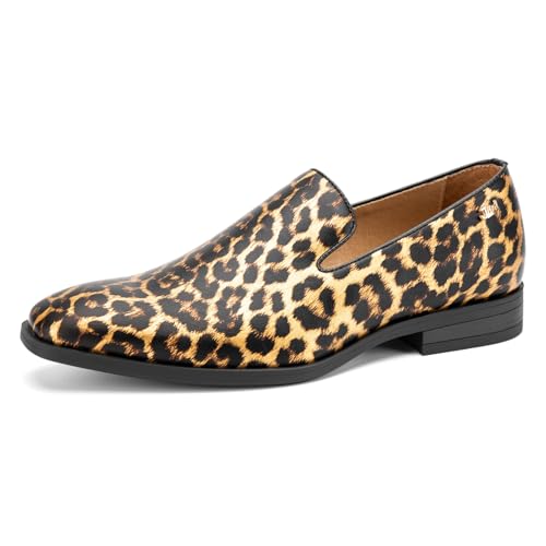 Image of JITAI Men's Dress Shoes - Casual Rubber & Leather Loafers for Men - Fashion Business Formal Wear