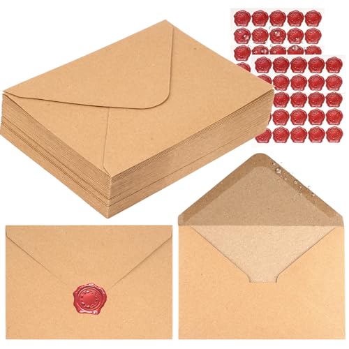Briefumschläge C6, 50 Stück Braune Briefumschläge Ohne Fenster...