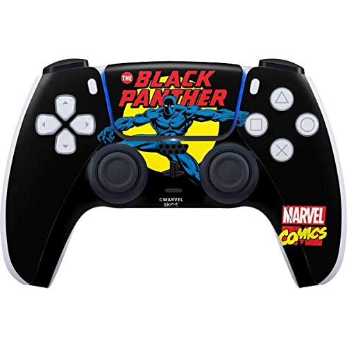 Skinit Decal Gaming Skin Compatible with PS5/PS5 Digital Edition DualSense Controller - Officially Licensed Marvel Black Panther Comic Design