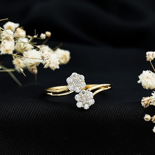 Certified Lab Grown Diamond Flower Engagement Ring, Ef-Vs Quality, Diamond Floral Ring For Women - With Jewelry Box3