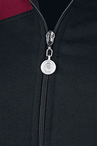 Veste de survêtement noire et rouge avec capuche et zip contrasté dynamique - 3