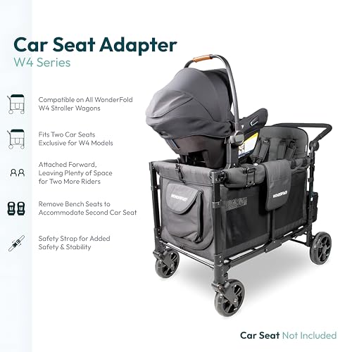 Image of WonderFold Car Seat Adapter for Stroller Wagon - Infant Car Seat Adapter with Secure Attachment - Works with Removable Benches - Easy to Install - Fits the W4 - Compatible with Cybex /Nuna /Maxi-Cosi