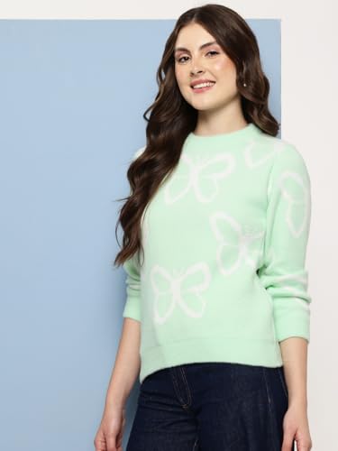 Image of Aarika Women Winter Wear Peach Colour Woolen Butterfly Sweater
