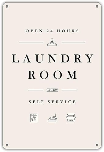 Funny Metal Tin Sign Wall Decor for Home Laundry Room Gifts