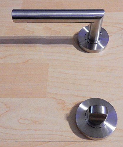 Preisvergleich Produktbild Türdrücker Türbeschlag Edelstahl Classic L Drücker Tür WC-Tür Rosettenversion Drückergarnitur Türgriffe Türbeschläge Toilettentür - Badezimmertür