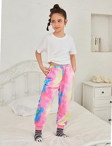 Jxstar Girls Plush Fleece Pajamas Pj Pants Soft Warm Winter Fall Sleepwear2