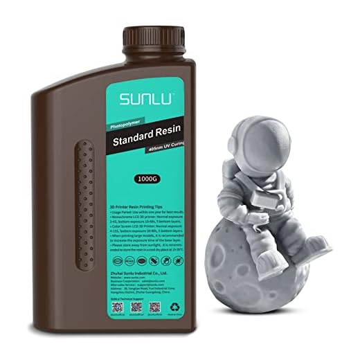 SUNLU Standard Resin, 405nm UV Luz Curado Resina, SLA Resina Impresora 3D Resina Fotopolímero, LCD 3D Printing Resin, Baja Contracción y Curado Rápido, 1000G Resin Sólido Gris