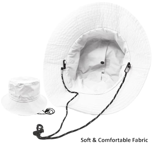 Image of woogwin Waterproof Bucket Rain Hat with Chin Strap Quick Dry Packable Boonie Sun Hat Safari Hat UV Protection