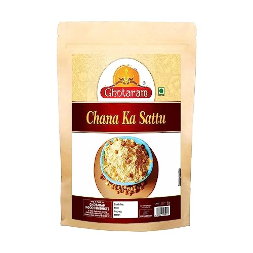 Nutranix ads Chana Sattu Atta/flour Powder|Stone Ground Black Chana Sattu|Rich Nutritious Sattu flour/Cooling summer drink Chana Sattu Powder|Roasted Bengal Gram Sattu flour-480g