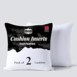Duck Feather Filled Cushion Inserts 26” X 26” (65 X 65 CM) Pack of 2 – 100% Cotton Cushion Inner for Sofa, Couch & Bed - Decorative Throw Pillow Filler – Natural Feather Decorative Pillow Inserts