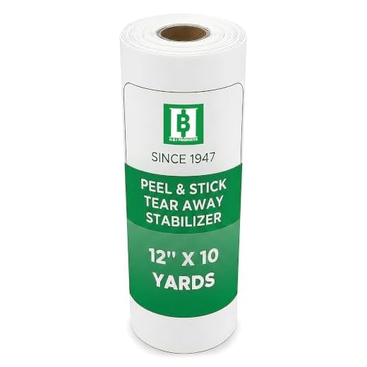 Self Adhesive Tear Away Embroidery Stabilizer 12" x 10 Yards for Machine Embroidery - Peel & Stick - Sticky Tear Away