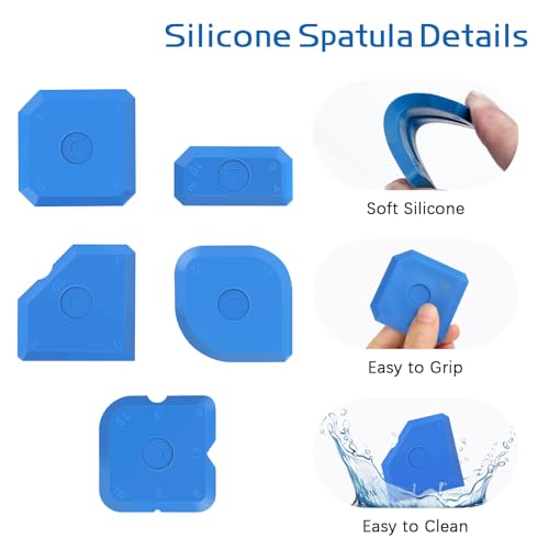 5 Stück Fugenglätter Silikon，Silikon Abzieher Fugen，Fugen Glätter Werkzeug，Fugenabzieher Set zum Verkleben von Fliesenfugen