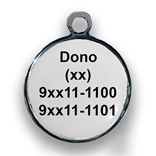 Placa de identificação Pet Personalizada - Redondo - Lilás e branco