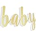 LINGTEER Sweet Baby Girl Gold Glitter Bunting Banner Perfect for Baby Girl Shower First Birthday Party Decorations.